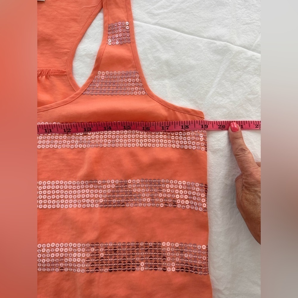Banana Republic Sleeveless Sequined Tank Apricot Color Size Medium Y2K 90’s Club - Picture 9 of 10